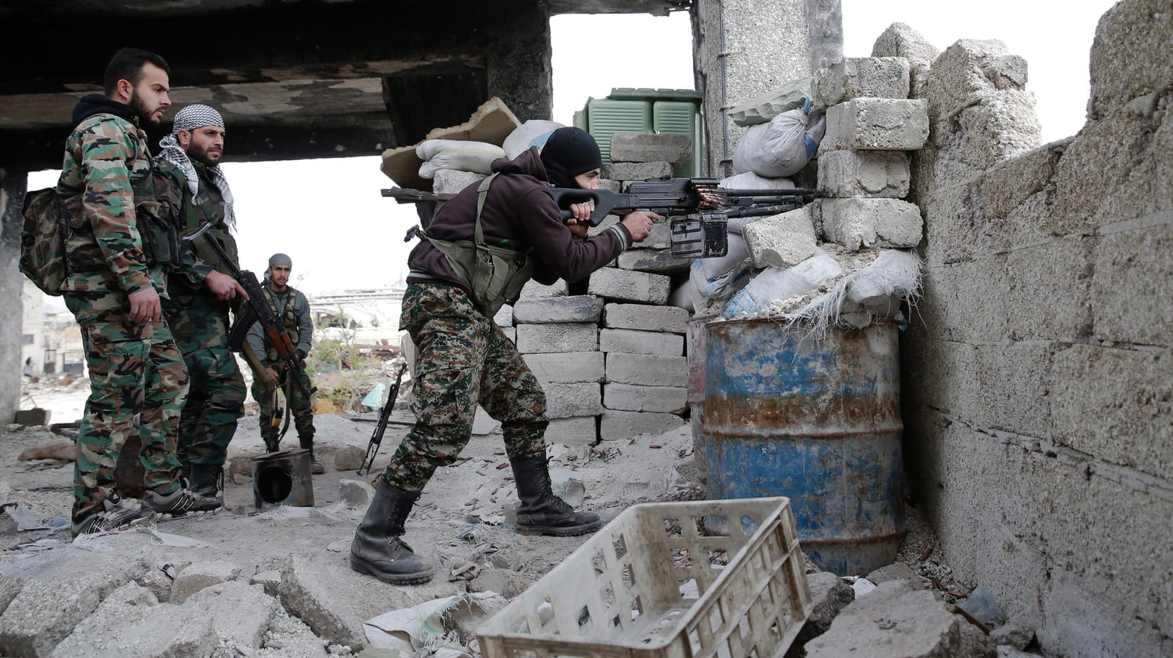 Syrische Soldaten in Aleppo.