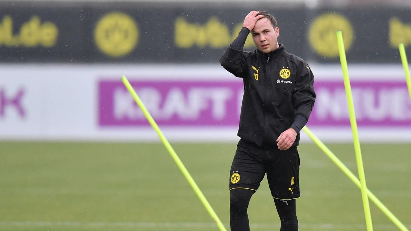Mario Götze verging im Training das Lachen.