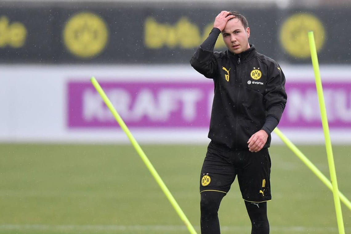Mario Götze verging im Training das Lachen.