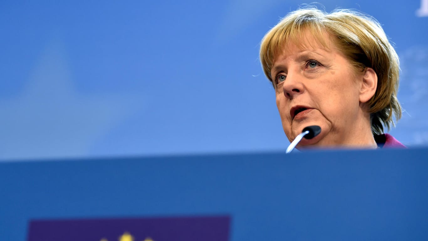 Bundeskanzlerin Angela Merkel auf dem EU-Gipfel zu Aleppo.