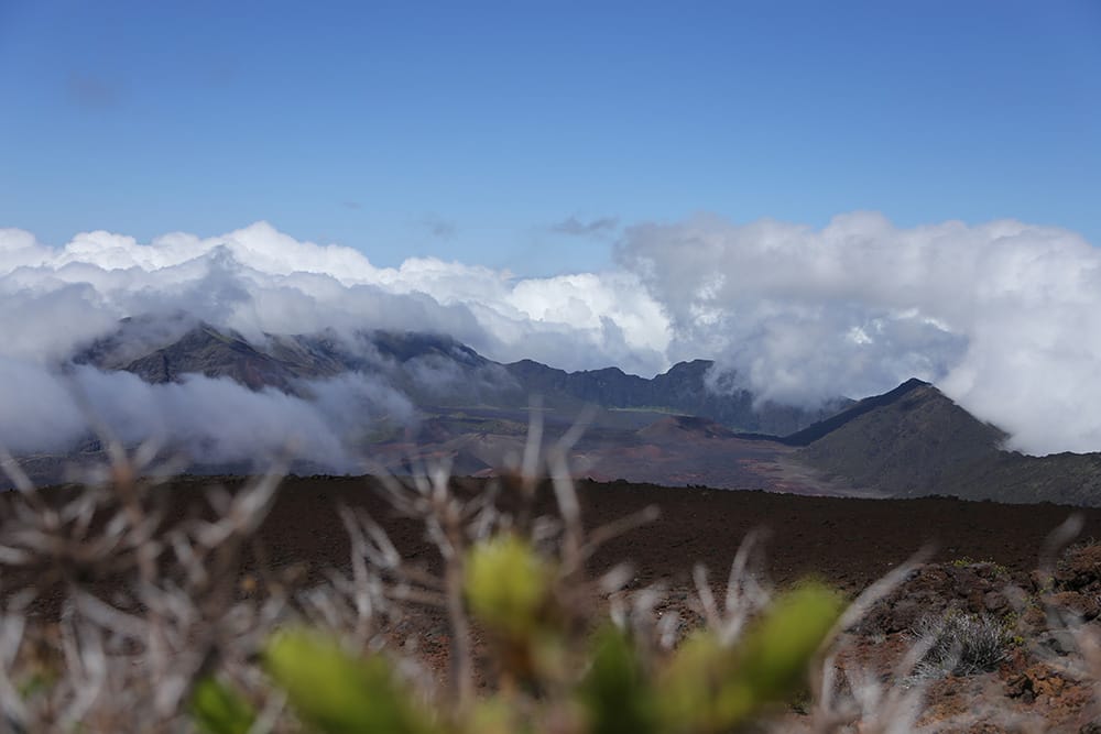 Dies ist der Blick in den Haleakala Vulkankrater.