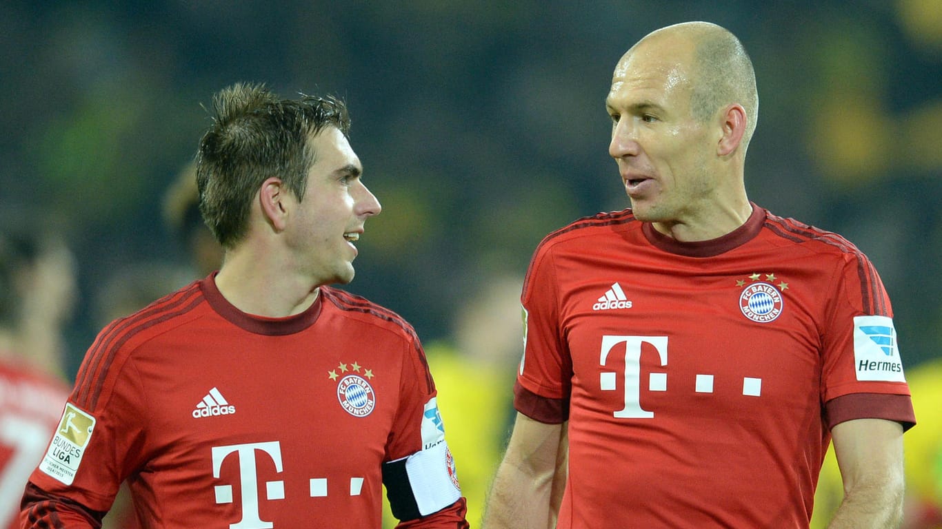 Philipp Lahm und Arjen Robben empfangen mit dem FC Bayern München Aufsteiger RB Leipzig zum Spitzenspiel.