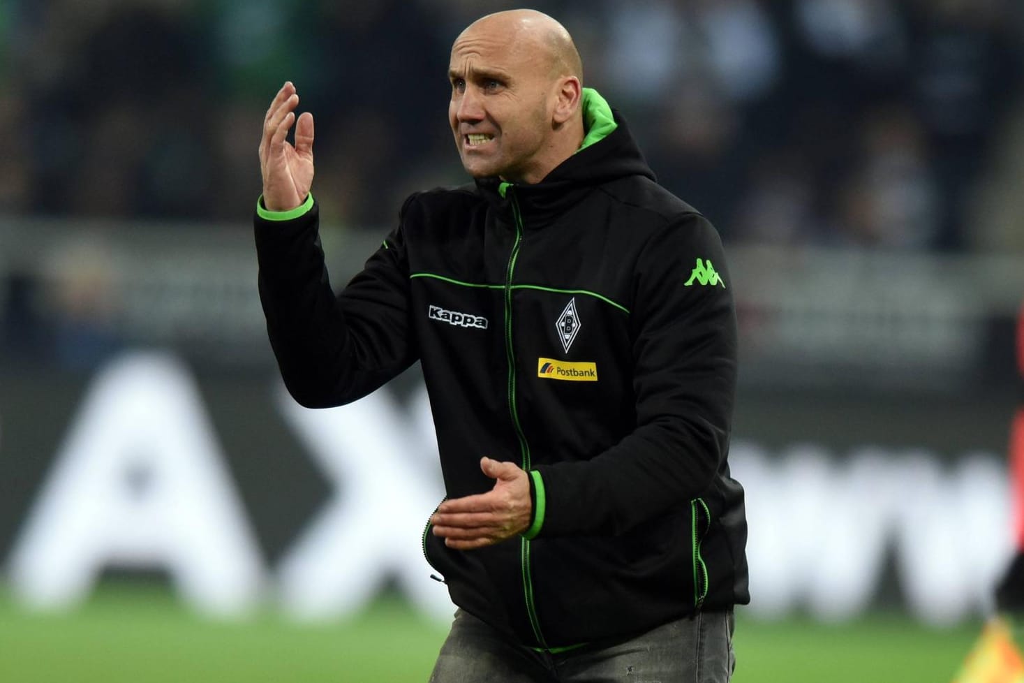 André Schubert, hier in der Partie gegen Wolfsburg. Gladbach verlor 1:2.