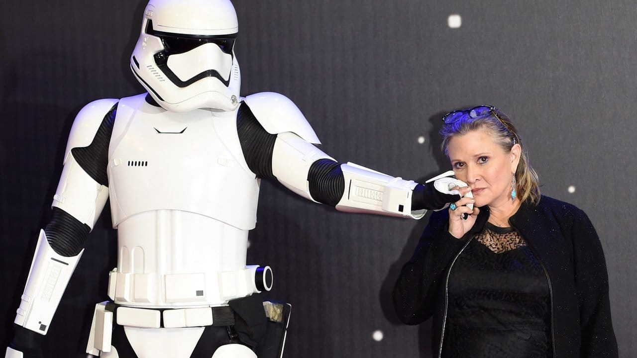 Carrie Fisher bei der Premiere von 'Star Wars: The Force Awakens' in London.