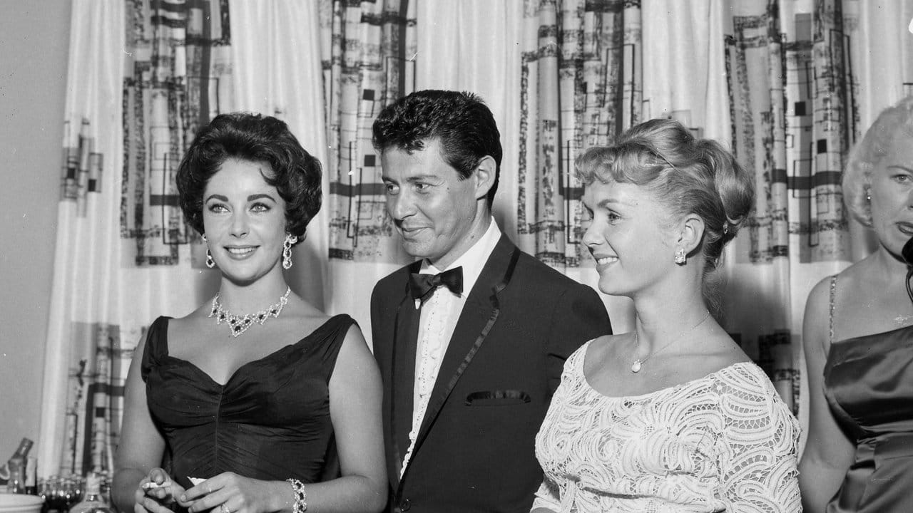 Elizabeth Taylor (l-r) , Eddie Fisher und Debbie Reynolds in Las Vegas 1958.