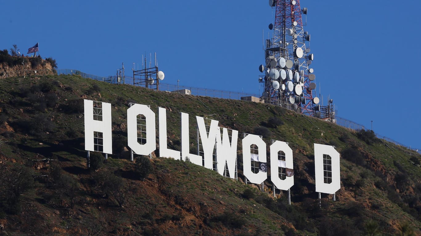 "Hollyweed" statt "Hollywood": der manipulierte Schriftzug über Los Angeles.