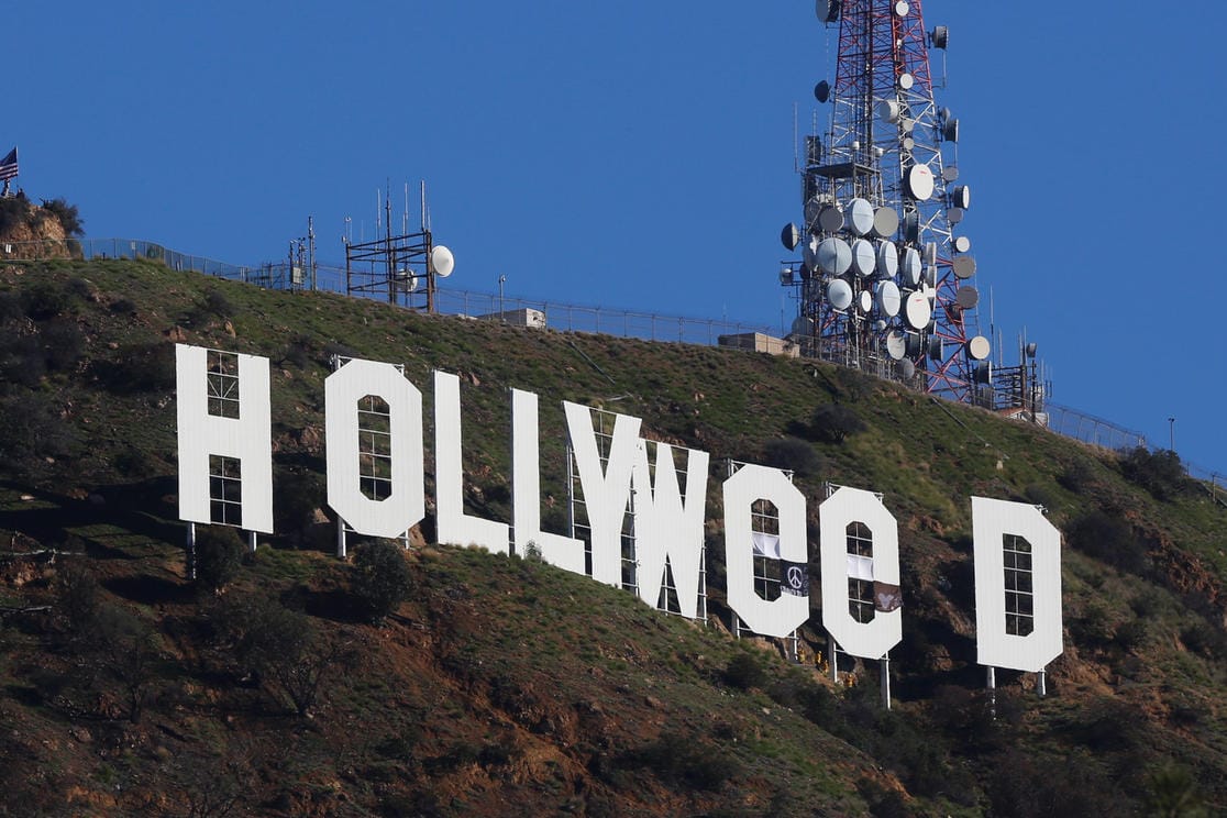 "Hollyweed" statt "Hollywood": der manipulierte Schriftzug über Los Angeles.