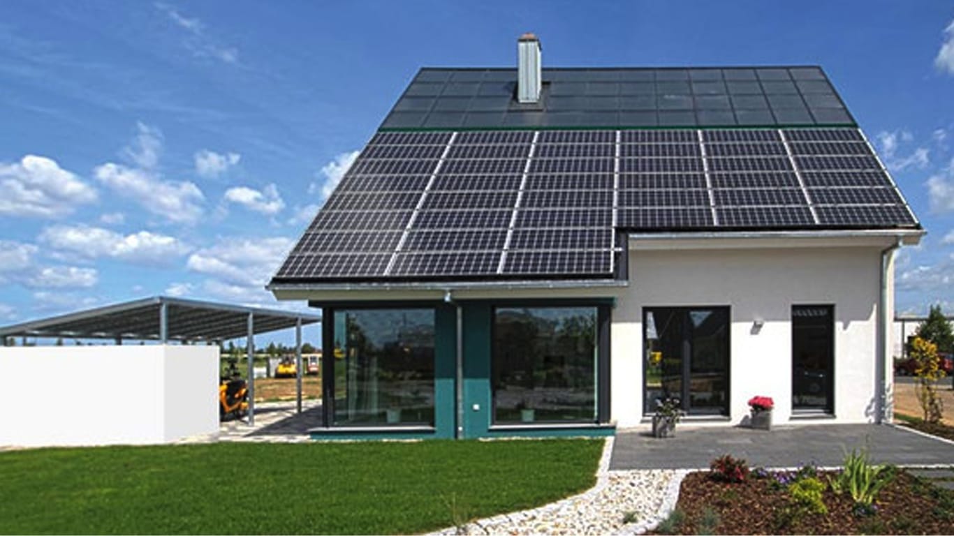 Ein Prototyp des energieautarken Hauses steht im Musterhauspark in Lehrte.