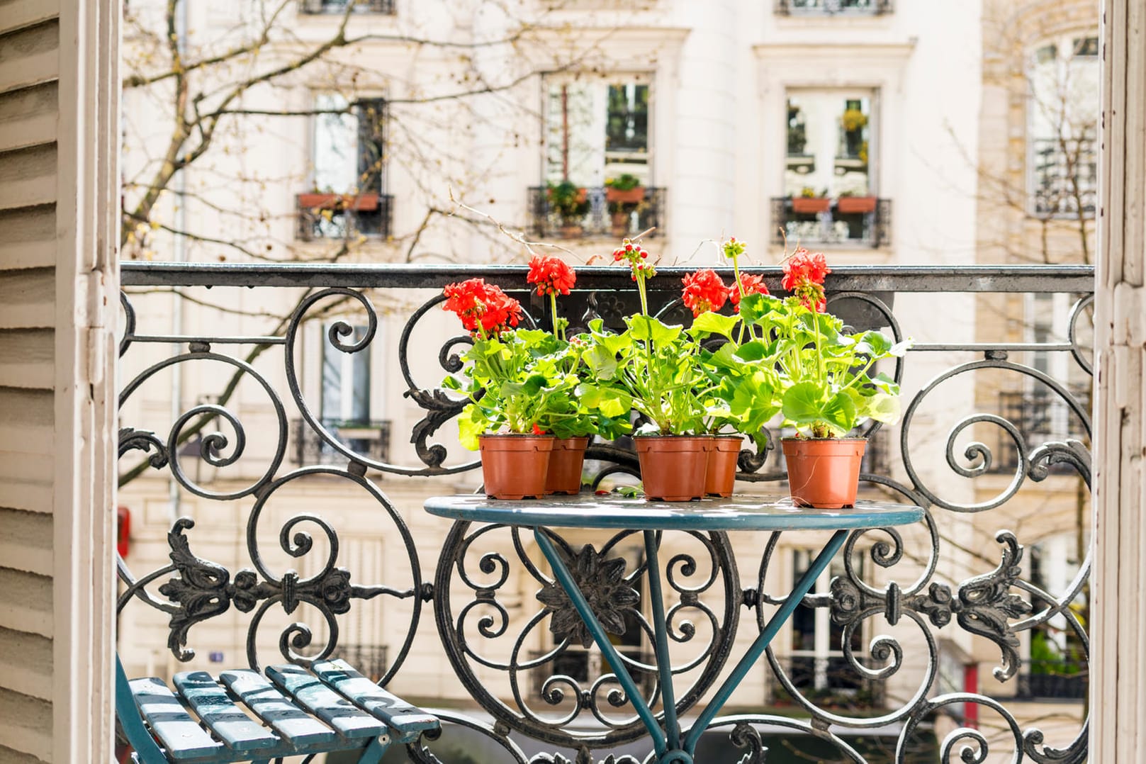 Balkon mit Blumen