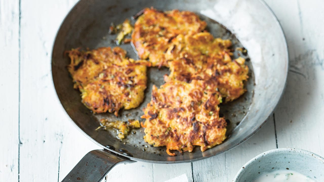 Lupinen-Rösti mit Meerettich-Sour-Cream