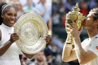 Die aktuellen Titelverteidiger im Damen- und Herreneinzel: Serena Williams (l.) und Andy Murray.