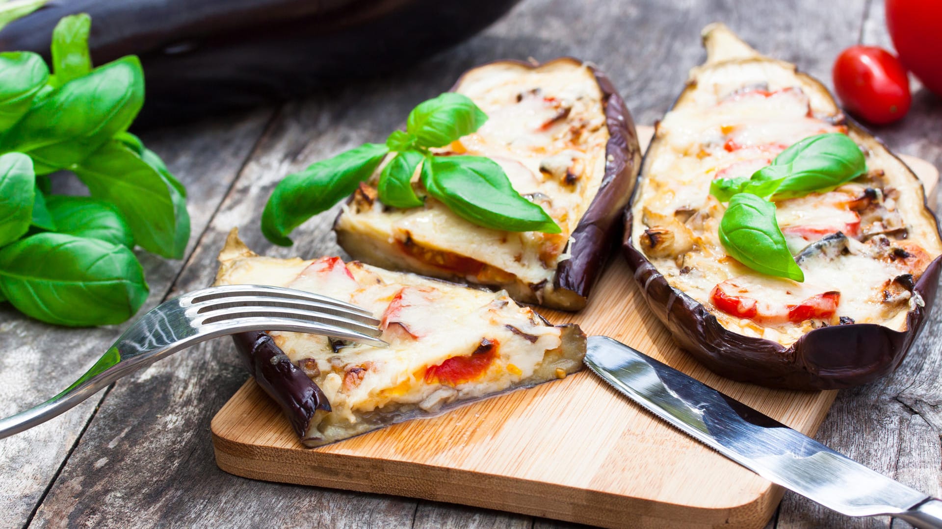 Überbackene Aubergine