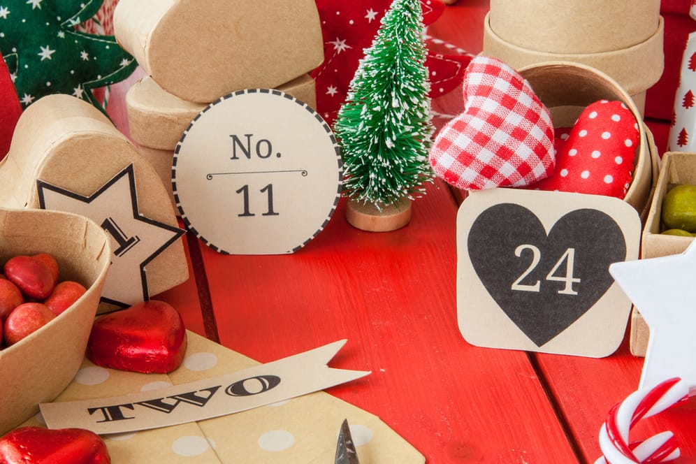 Advent calendar with gift boxes