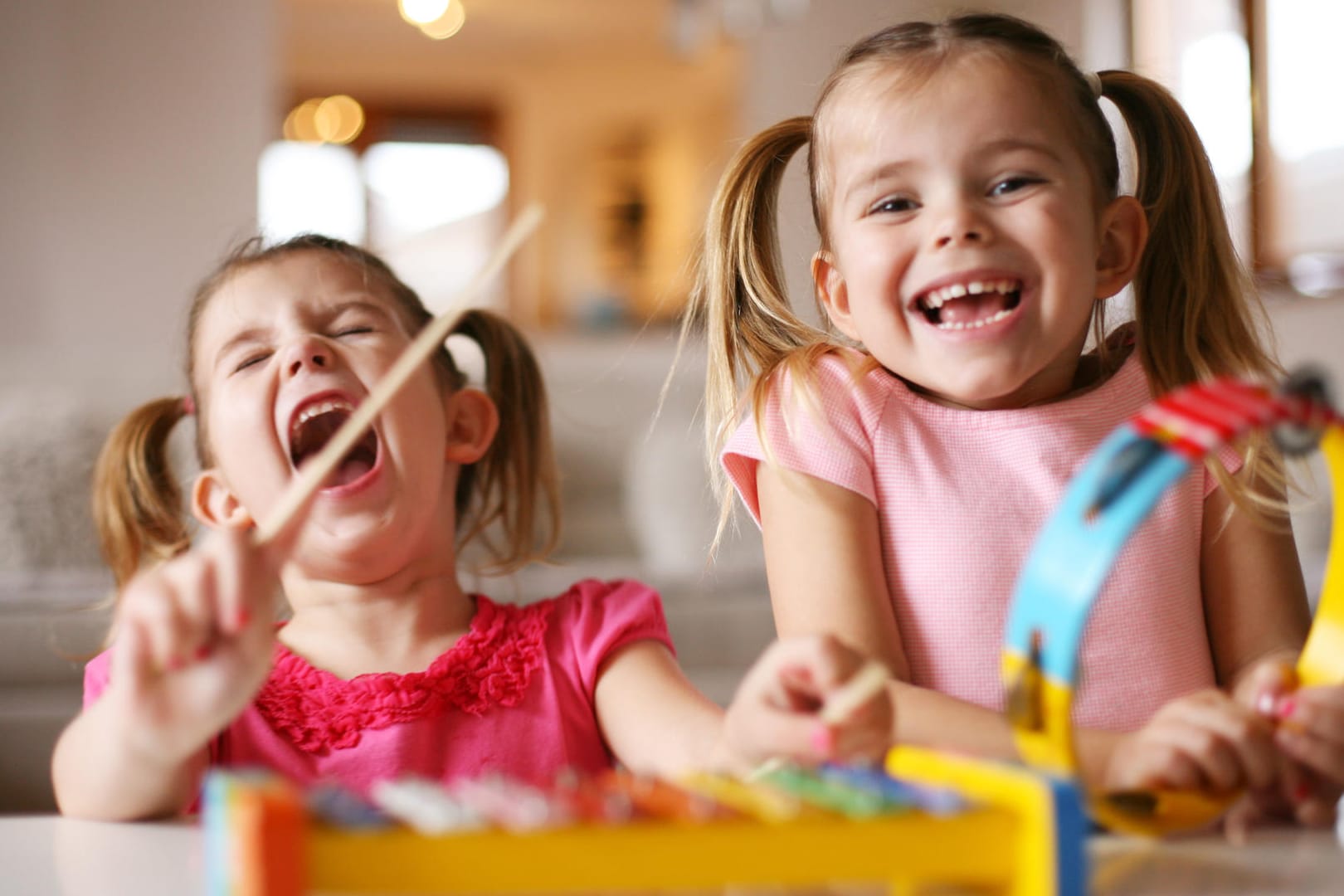 Two little girl at music school.