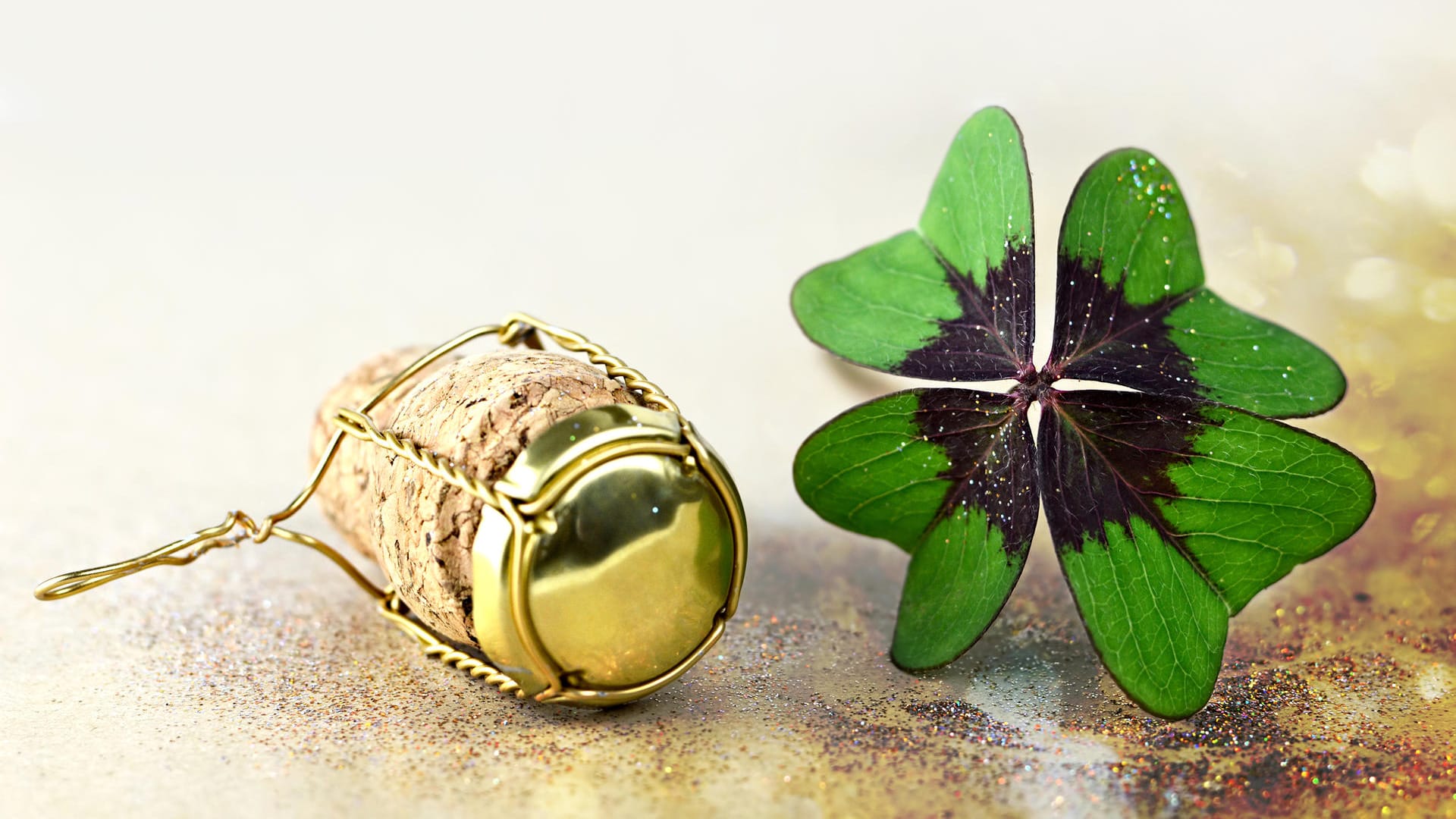 Champagne cork and shamrock