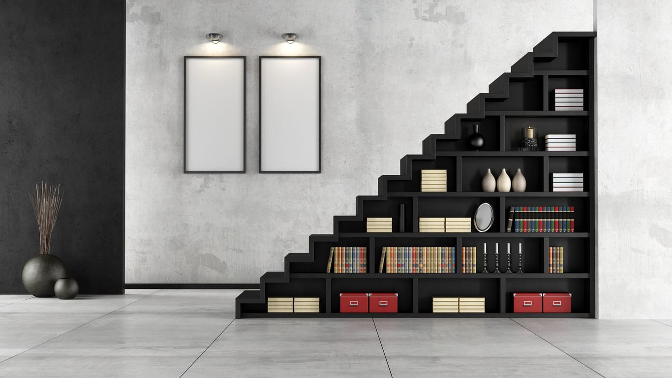 Bücherregal als Treppe