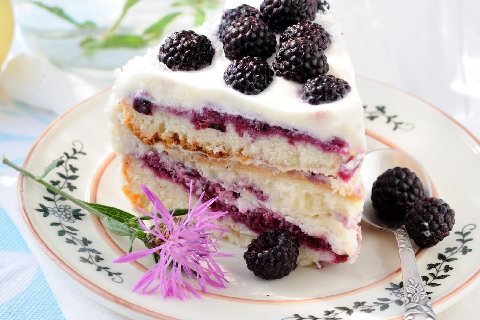 Brombeertorte mit Joghurt ist eine erfrischende Tortenkreation für den Sommer.