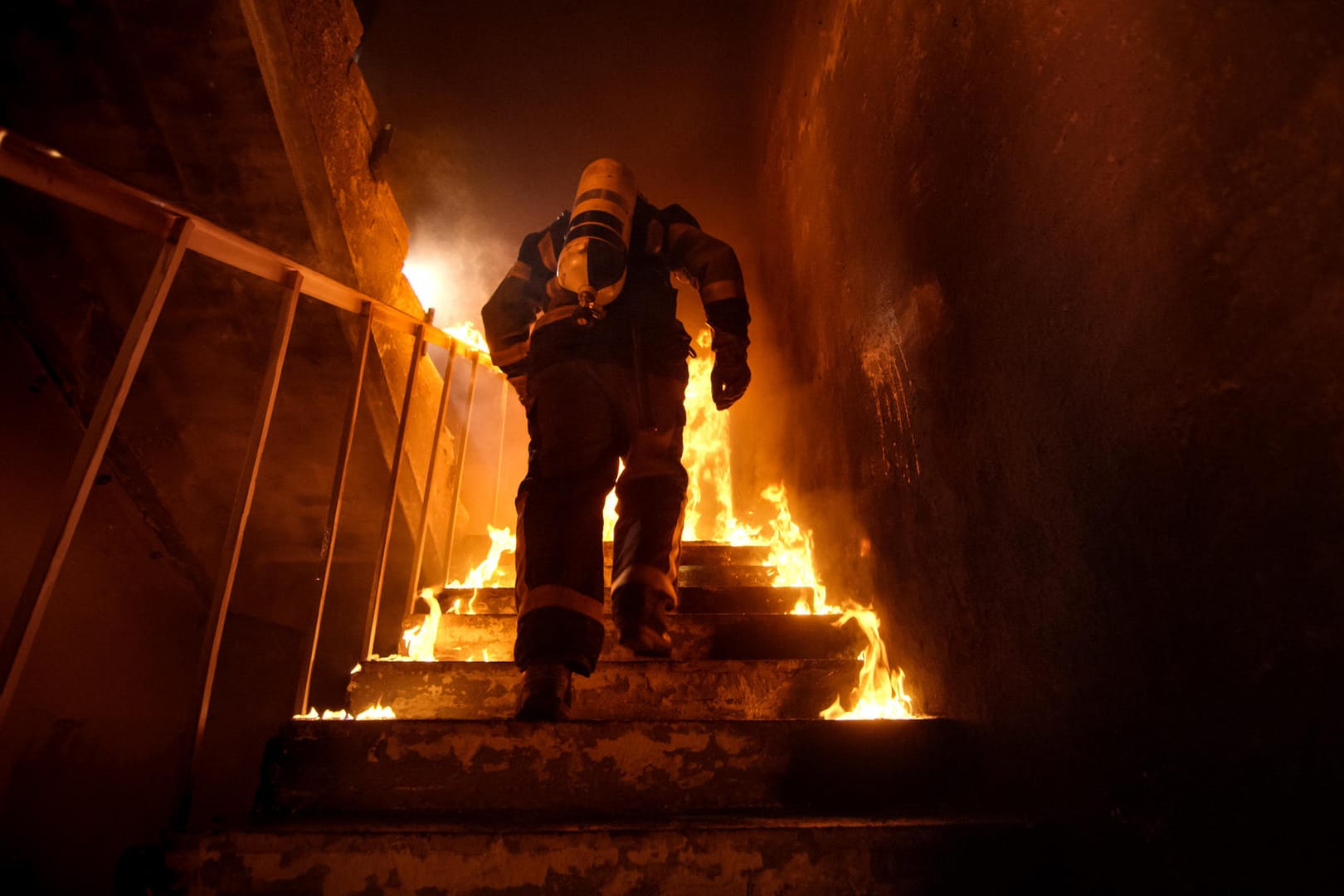 Feuerwehrmann im Feuer