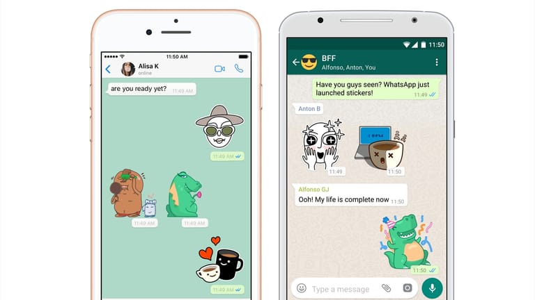 WhatsApp-Sticker: Die ersten Kollektionen wurden von Designern der Facebook-Tochter und ausgewählten Künstlern entworfen.