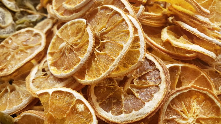 Orange cut into dried slice