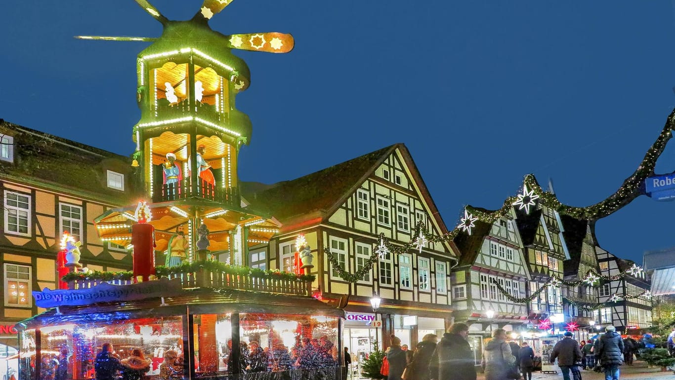 Weihnachtsmarkt in Celle: Der Weihnachtsmarkt in der Altstadt sorgt jedes Jahr für eine winterliche Atmosphäre.
