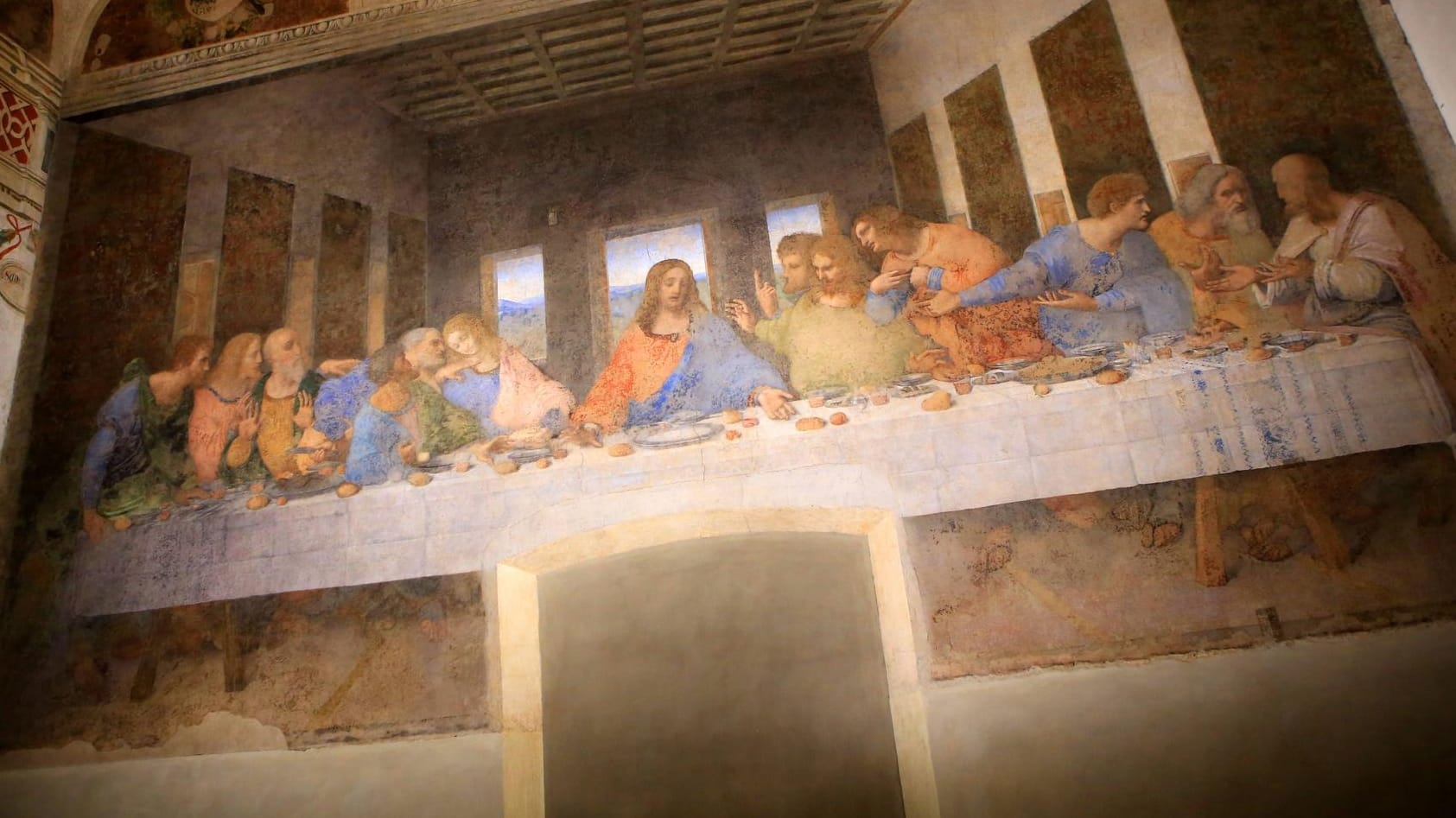 Das Abendmahl des italienischen Malers Leonardo da Vinci: Das berühmte Gemälde erinnert an den letzten gemeinsamen Abend von Jesus mit seinen Jüngern.