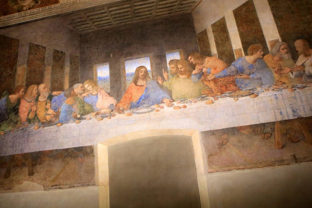 Das Abendmahl des italienischen Malers Leonardo da Vinci: Das berühmte Gemälde erinnert an den letzten gemeinsamen Abend von Jesus mit seinen Jüngern.