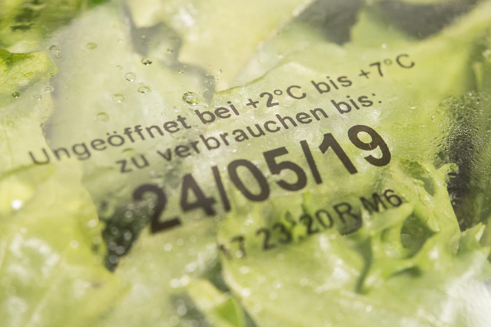 Verbrauchsdatum: Es befindet sich zum Beispiel auf Salatpackungen.