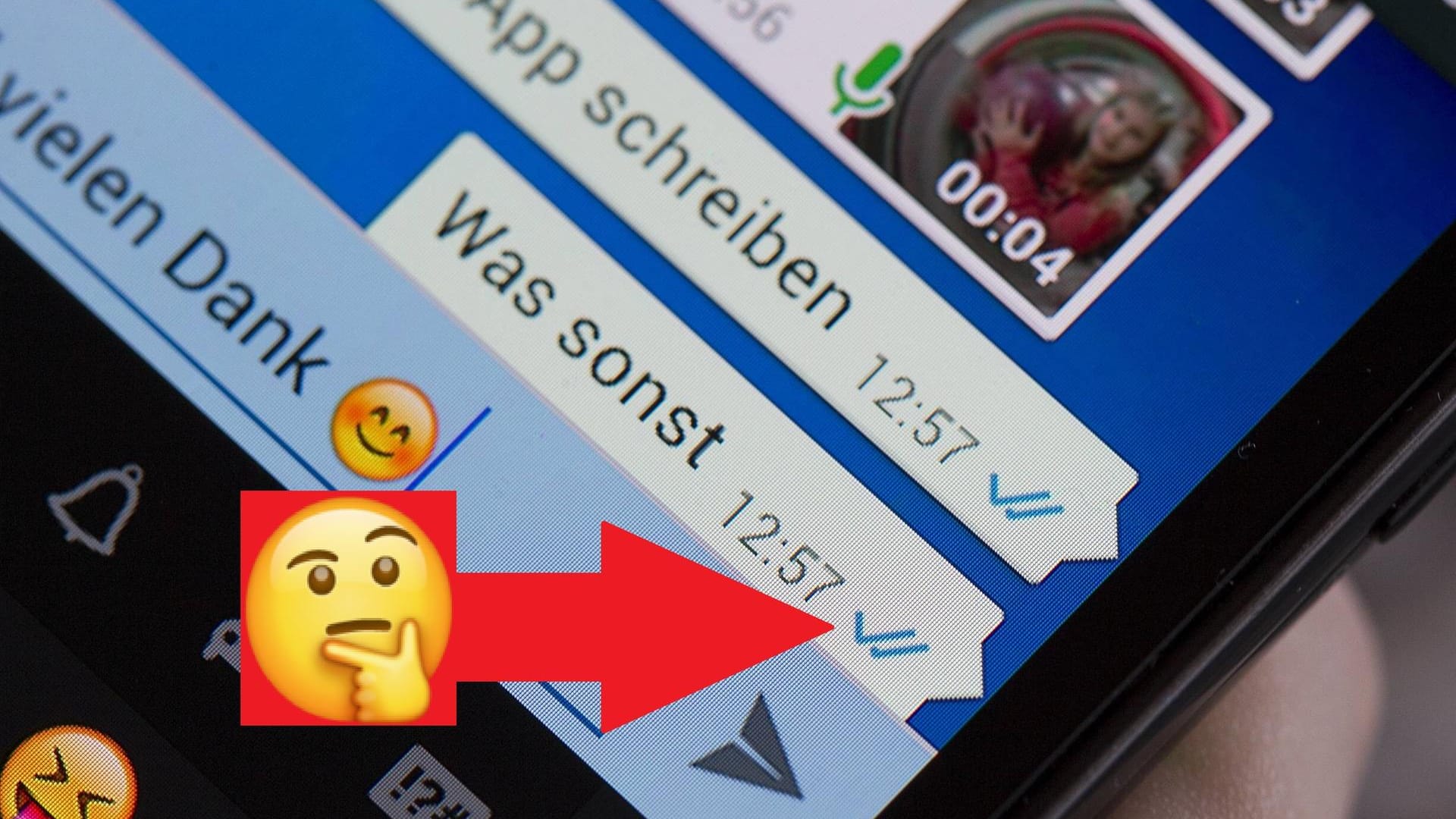 Blaue Haken bei WhatsApp: Die doppelten blauen Hacken bedeuten, dass die Nachricht gelesen wurde.