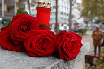 Wien: Rote Rosen und eine Kerze liegen in Gedenken an die Opfer des Terroranschlags in der Wiener Innenstadt.