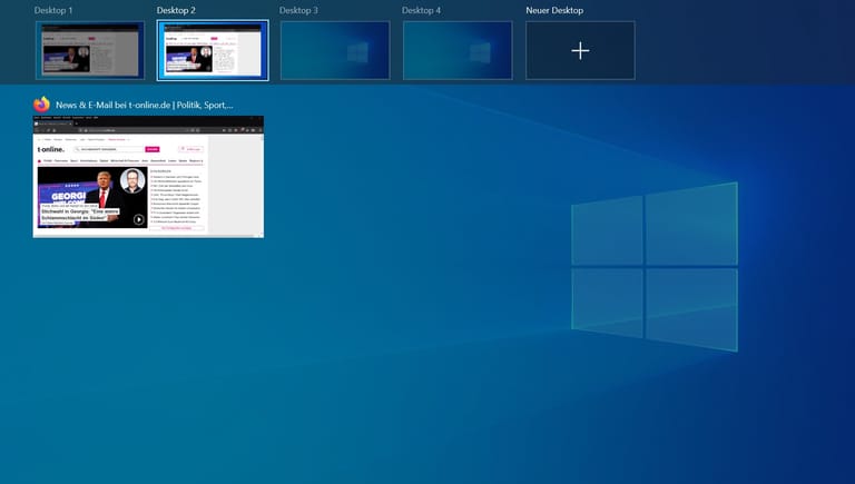Über die virtuellen Desktops von Windows 10 können Sie Ihren Arbeitsbildschirm in mehrere Abschnitte unterteilen, die Sie abwechselnd auf das Display holen.