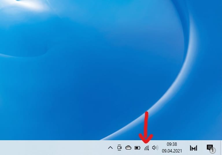 Klicken Sie auf das WLAN-Symbol in der Taskleiste.