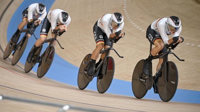 Der deutsche Bahnrad-Vierer verpasste in Japan eine Medaille.