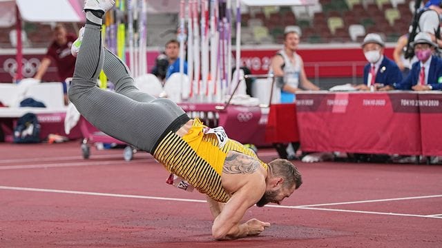 Speerwurf-Ass Johannes Vetter hatte in Tokio mit dem Boden zu kämpfen.