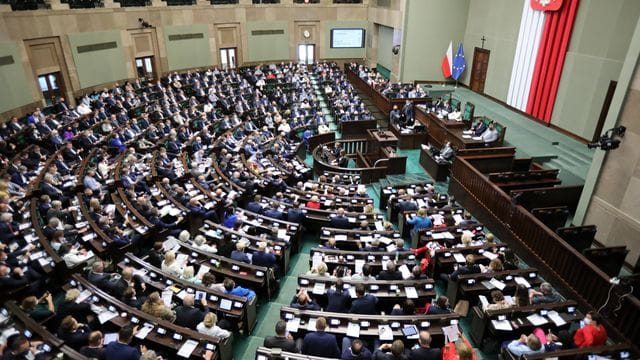 Debatte über das neue Mediengesetz im polnischen Parlament.