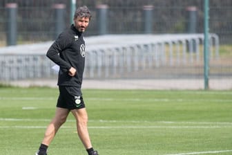 Findet Gefallen an der Selbstironie des VfL: Wolfsburgs Trainer Mark van Bommel.