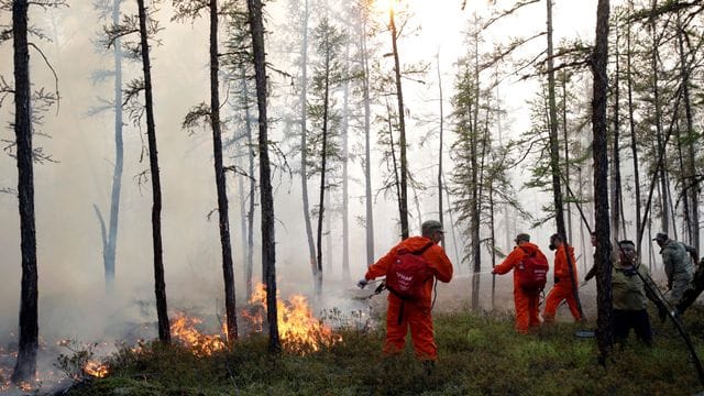 Mittlerweile sind mehr als 9000 Helfer im Kampf gegen die Flammen im Einsatz.