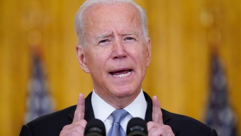 Joe Biden, Präsident der USA, spricht im Weißen Haus über die Situation in Afghanistan.