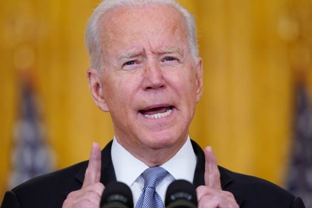 Joe Biden, Präsident der USA, spricht im Weißen Haus über die Situation in Afghanistan.