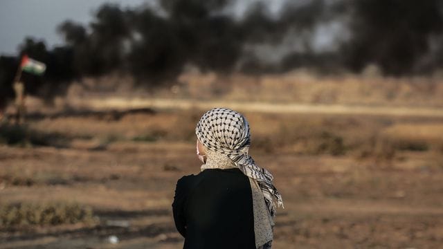 Protest an der Grenze zu Israel.