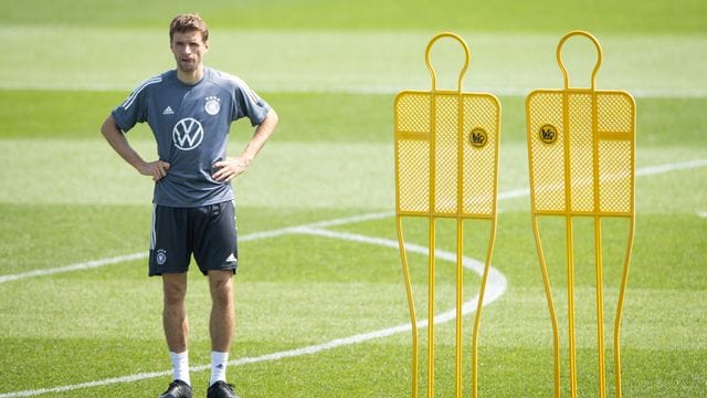 Thomas Müller beim Training der deutschen Nationalmannschaft.