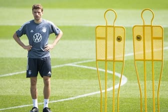 Thomas Müller beim Training der deutschen Nationalmannschaft.