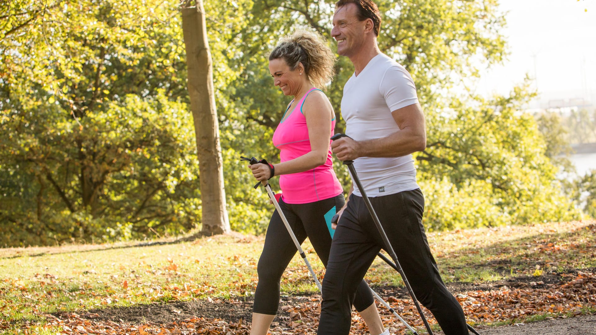 Nordic Walking: Experten empfehlen es als eine rückenschonende Alternative zum Joggen.