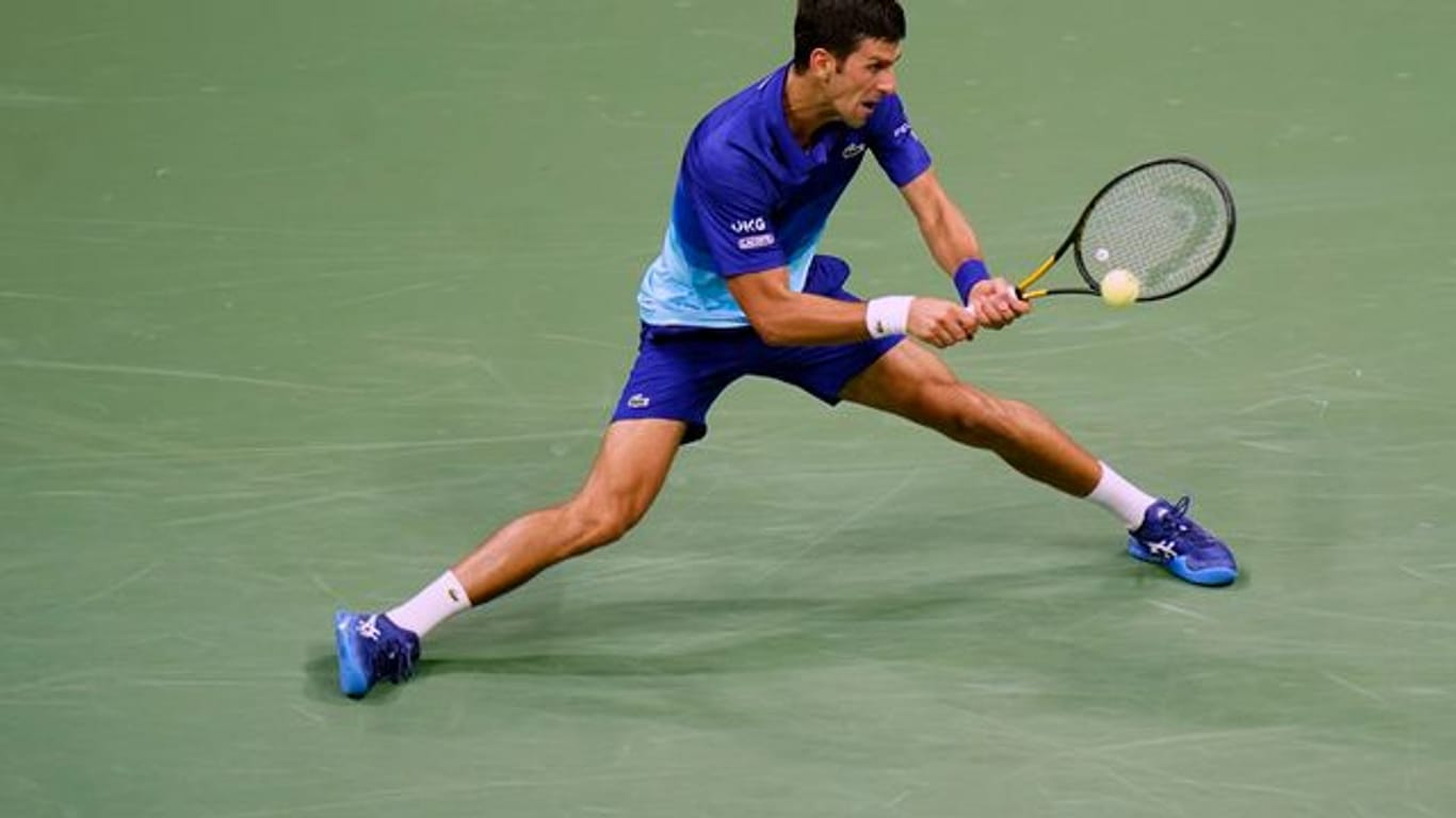Novak Djokovic in Aktion bei den US Open.