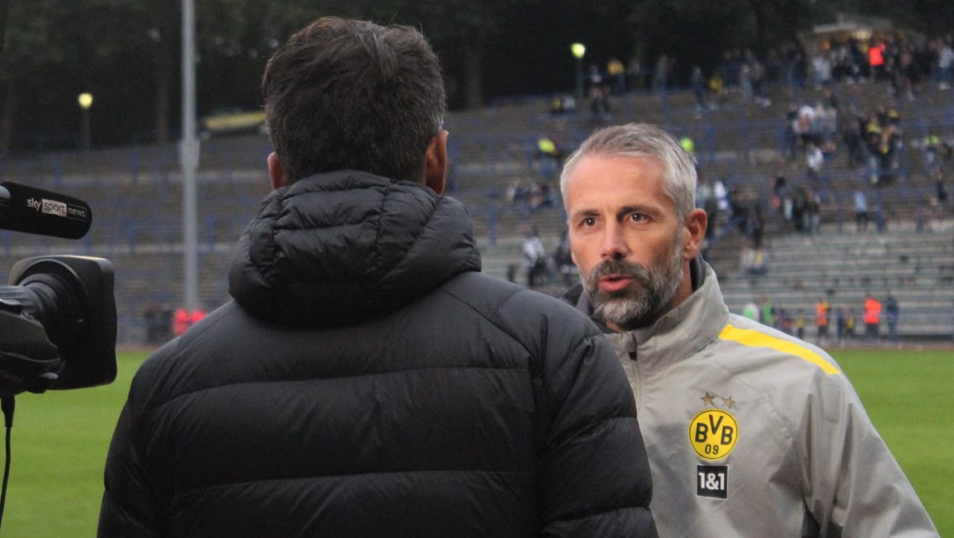 BVB-Trainer Marco Rose: Hier im Interview mit Sky-Reporter Jesco von Eichmann.