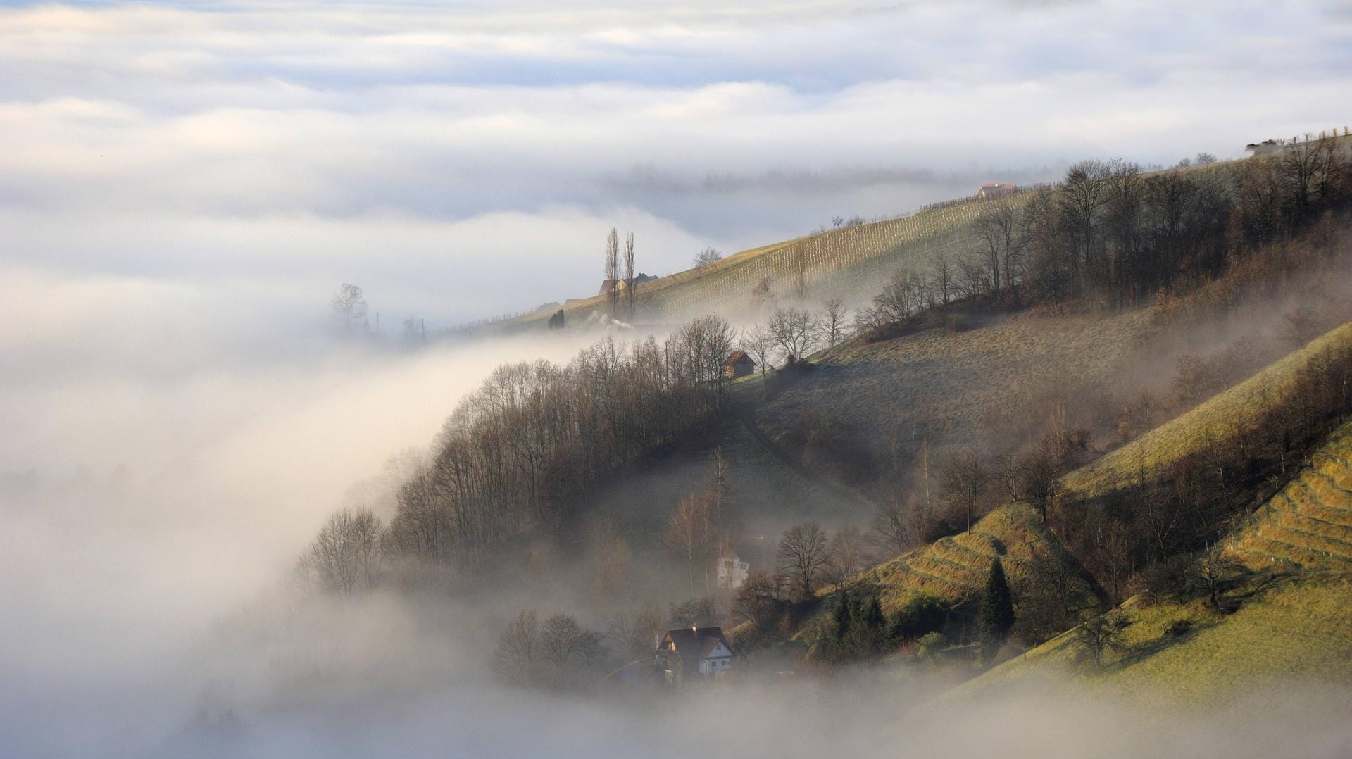 Nebel über den Bergen im Kitzeck (Symbolbild): In der Region wurde eine Leiche gefunden.