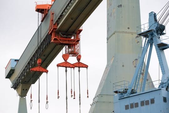 Eine Werftgelände in Hamburg