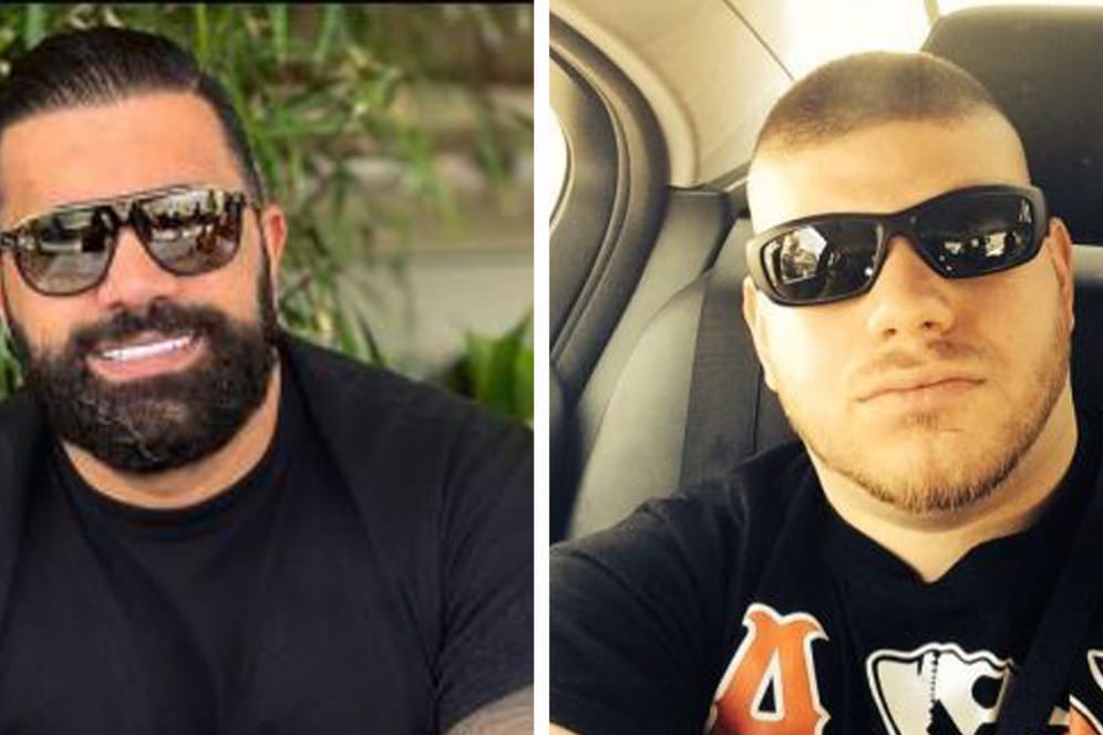 Ramin Y. (li.) und Mustafa H. (re.): Mit diesen Fotos sucht die Polizei nach den mutmaßlichen "Hells Angels"-Mitgliedern wegen Mordes und versuchten Mordes.