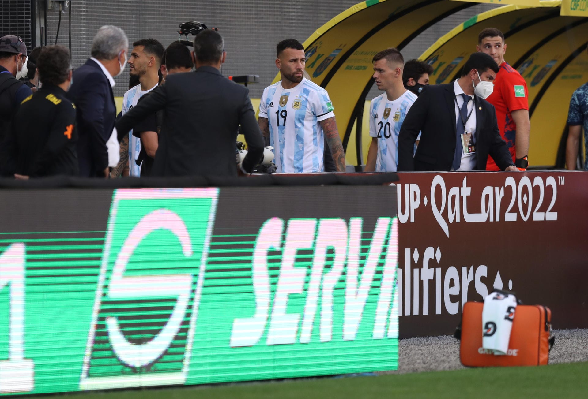 Argentiniens Nationalspieler gehen in die Kabine.