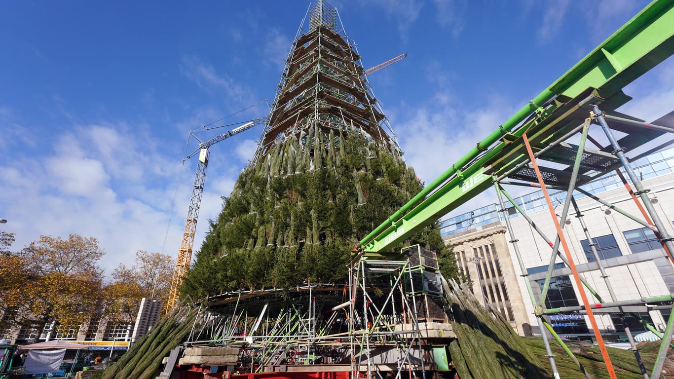 Der weltweit größte Weihnachtsbaum in Dortmund: Er wurde 2020 durch einen Beschluss der Stadt Dortmund mit Verweis auf die Corona-Pandemie nicht weitergebaut.